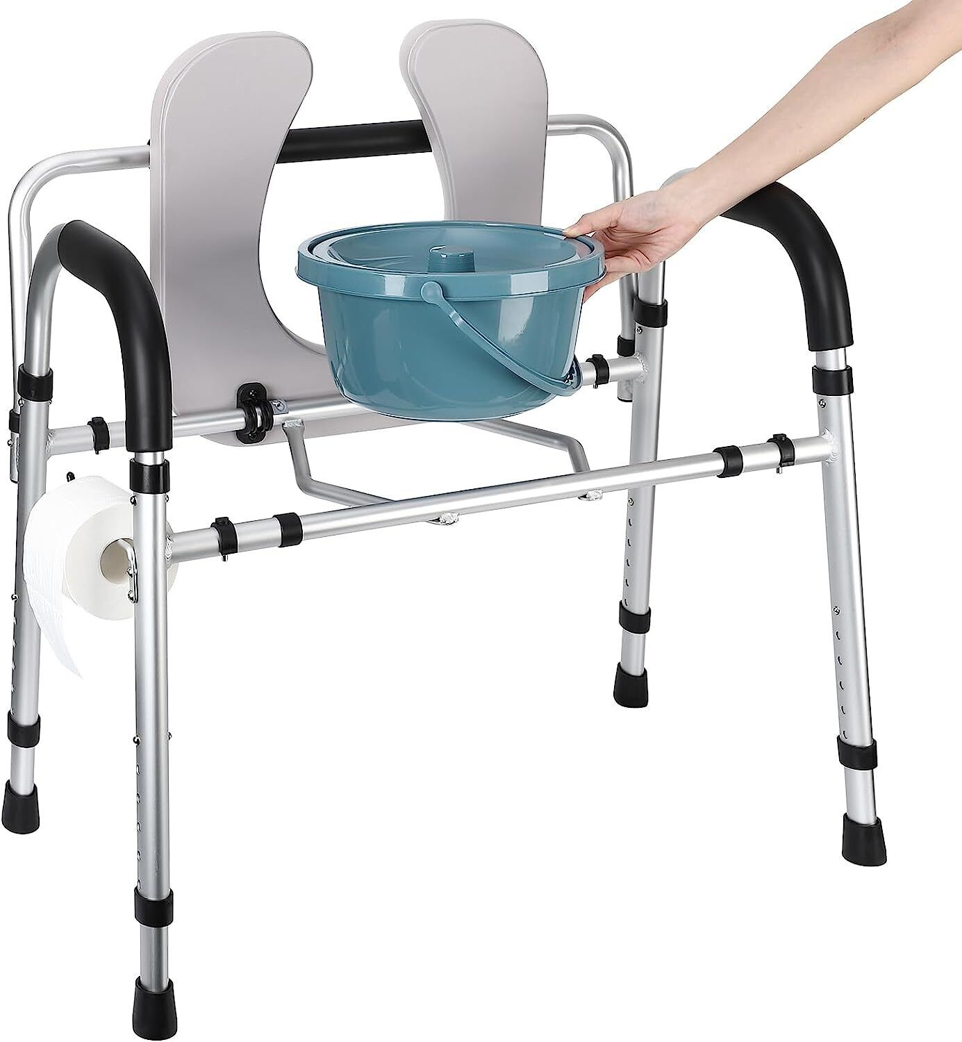 Elderly Handicap Adjustable Toilet Seat Riser with Arms