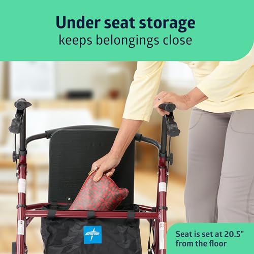 Senior Citizens Steel Rolling Walker with Seat