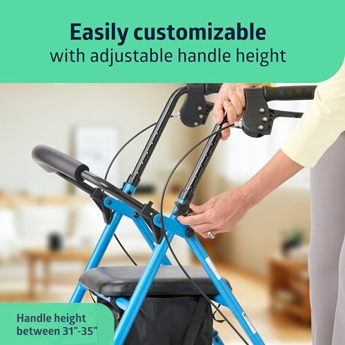 Rollator Walker: Senior Mobility Aid with 300lb Capacity
