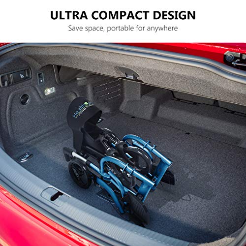 Rollator-Transport Chair for Seniors, Sky Blue