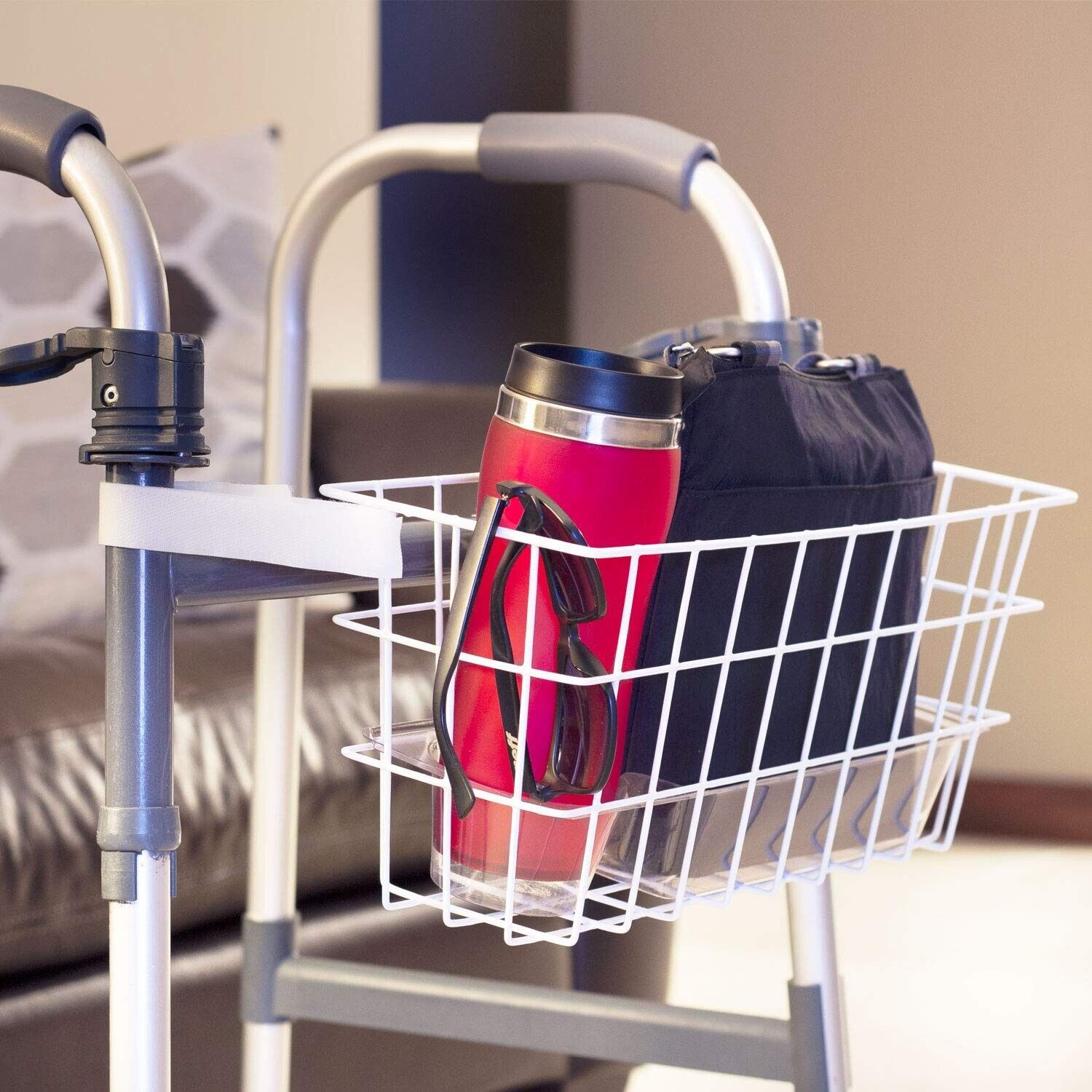 Elderly Walker Basket with Tray and Cup Holder