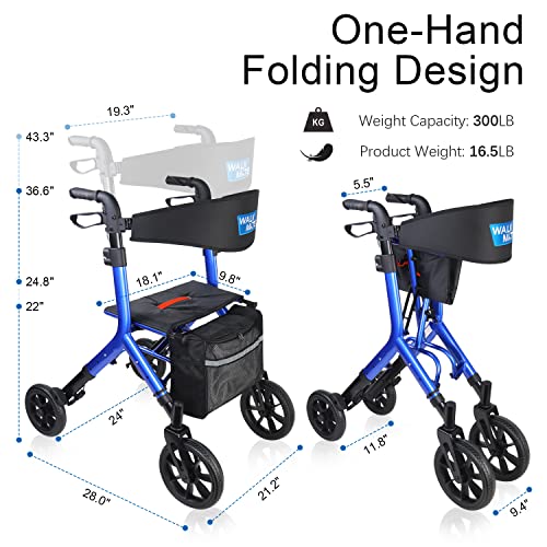 Rollator Walker for Seniors with Adjustable Seat