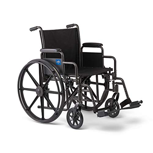 Medline Folding Wheelchair for Senior Health, 18”W x 16”D