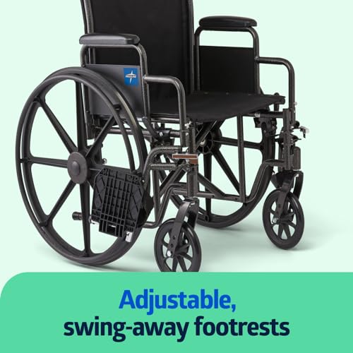 Medline Folding Wheelchair for Senior Health, 18”W x 16”D