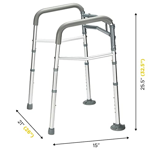 Adjustable Toilet Safety Rail with Handles - Heavy-Duty, Stand-Alone