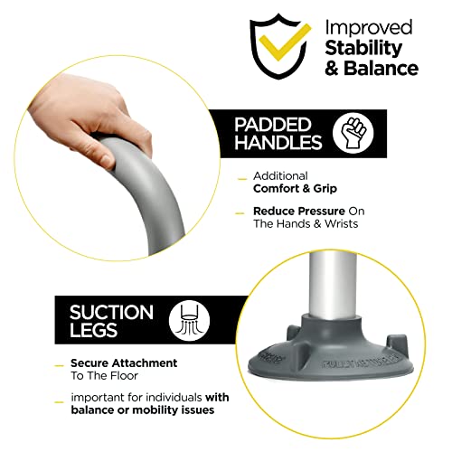 Adjustable Toilet Safety Rail with Handles - Heavy-Duty, Stand-Alone