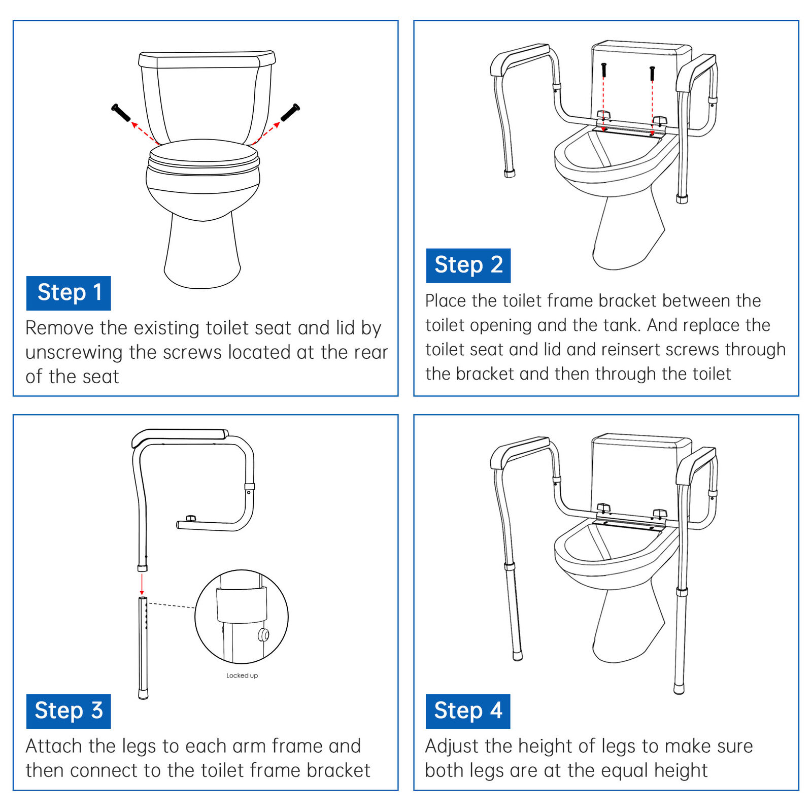 Elderly Handicap Toilet Safety Rail in Adjustable Design