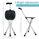 Portable Folding Walking Cane Seat for Senior Citizens