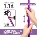 GPTCAMP G1 Walking Cane for Women and Men, Sleek, Foldable, Collapsible, Lightweight and Sturdy Walking Stick with Comfortable T Handles
