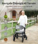 2-in-1 Rollator Wheelchair Combo, Lightweight with Seat