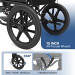 monicare Lightweight Wheelchair with Swing-Away Footrests 17.5" Seat