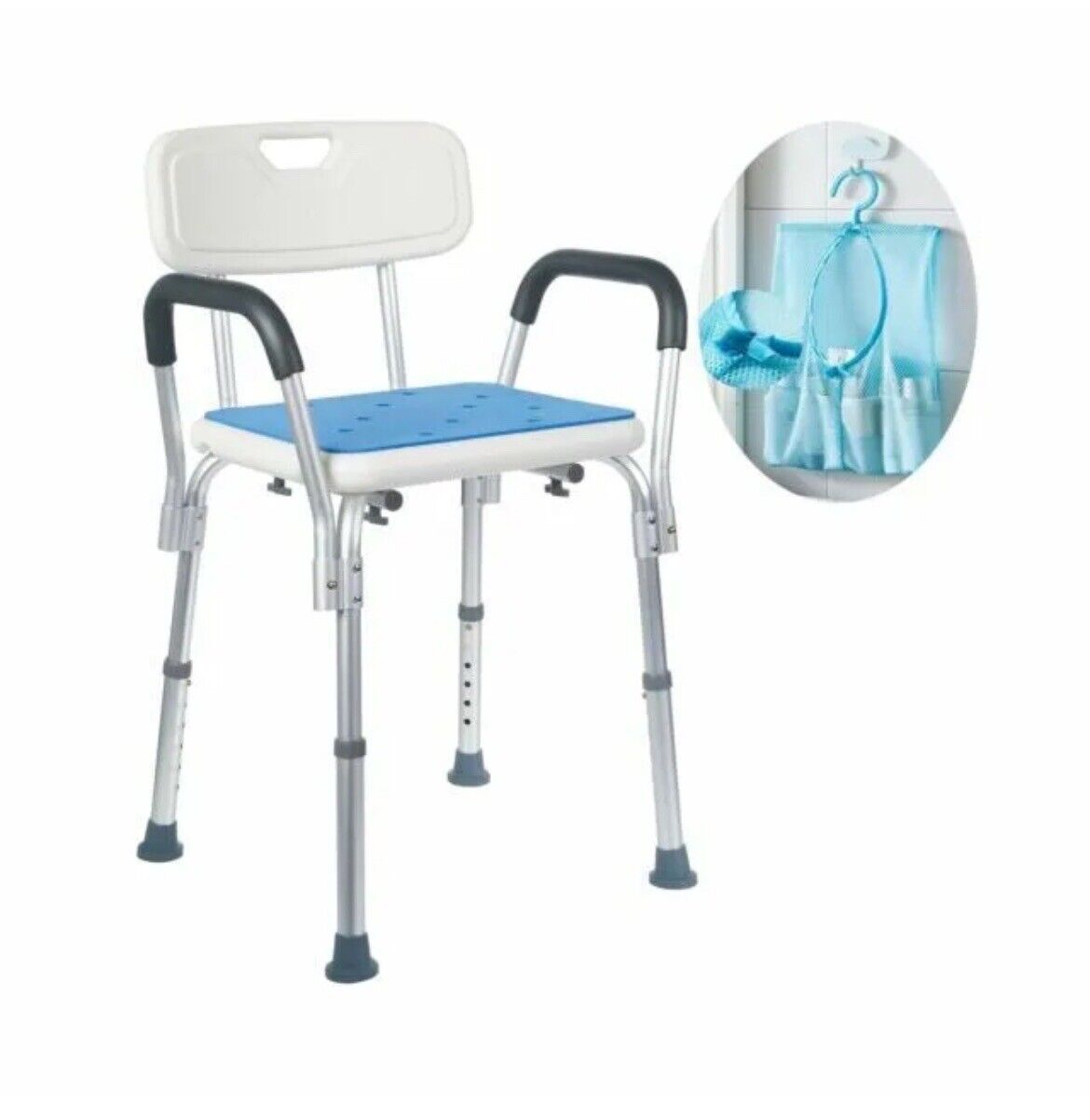 Medokare- Shower Chair With Back- Padded Shower Seat With Handles+ Bag- NEW!!