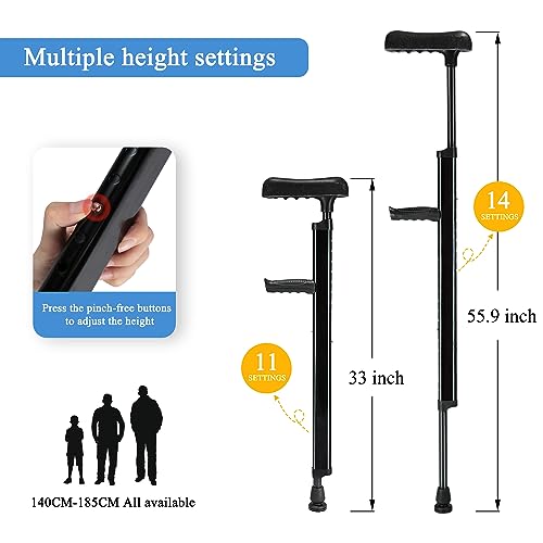 Sturdy Adjustable 2-in-1 Crutches for Seniors (2 Pack)
