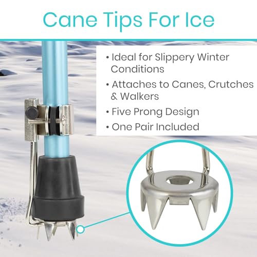 4-Prong Senior Cane Tips for Winter Safety
