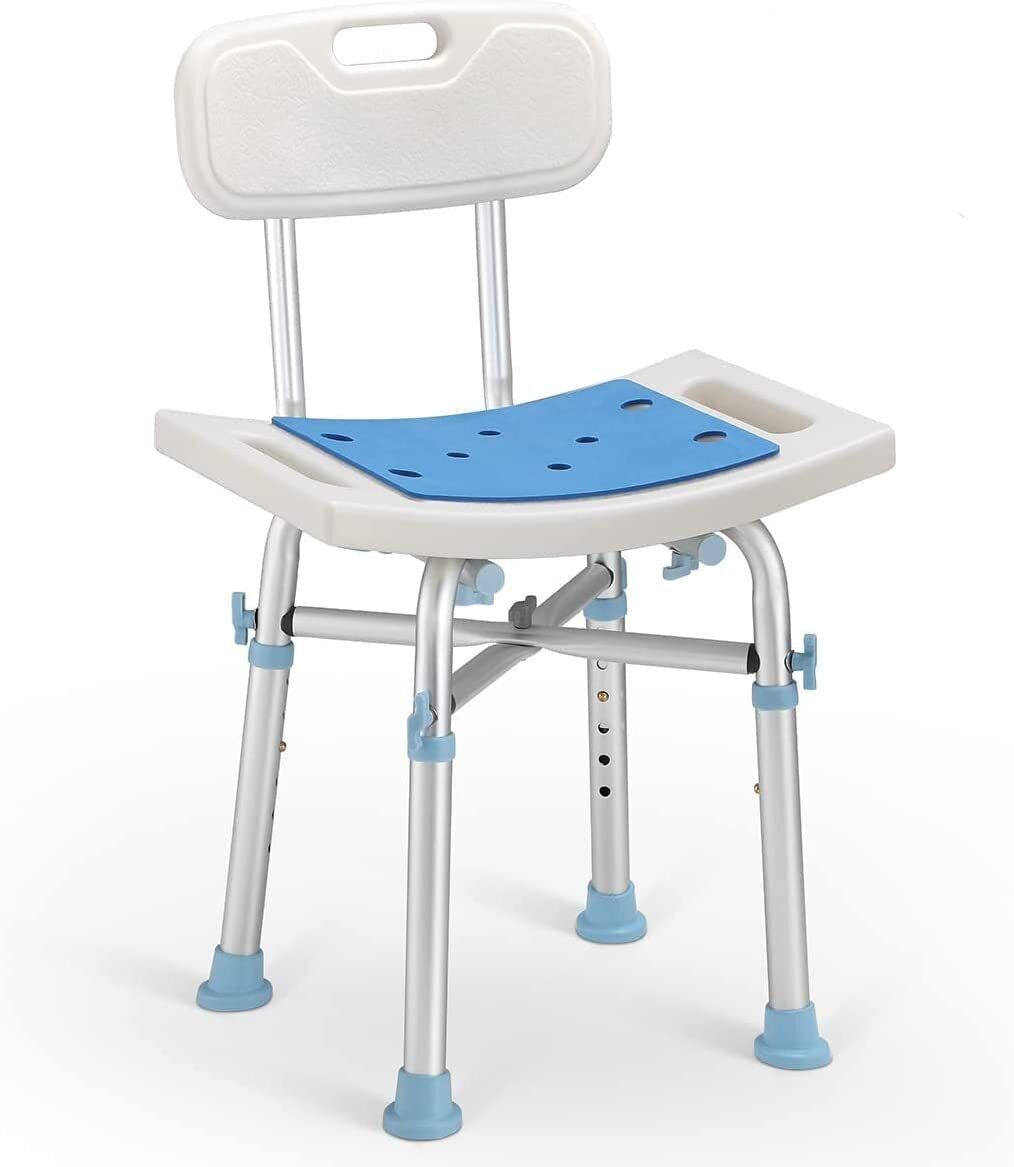 OasisSpace Heavy Duty Shower Chair with Back Medical Tool Bench Bath Seat 500lb