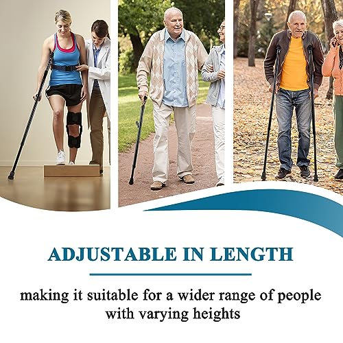 Sturdy Adjustable 2-in-1 Crutches for Seniors (2 Pack)