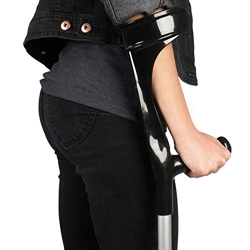 Aluminum Forearm Crutch for Seniors - Black