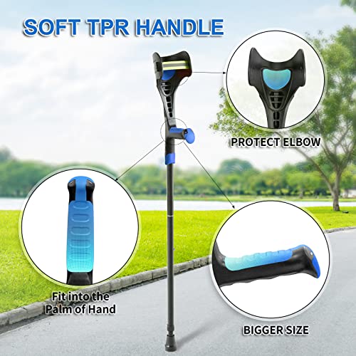 BigAlex Adjustable Forearm Crutches for Seniors (Blue)