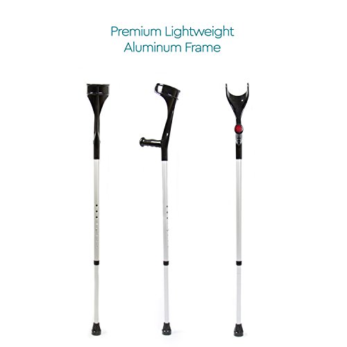 Aluminum Forearm Crutch for Seniors - Black
