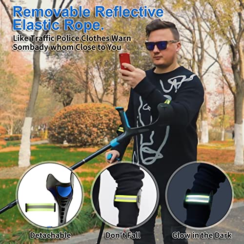 BigAlex Adjustable Forearm Crutches for Seniors (Blue)