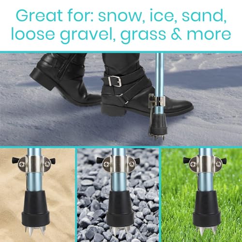 4-Prong Senior Cane Tips for Winter Safety