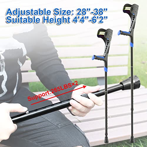 BigAlex Adjustable Forearm Crutches for Seniors (Blue)