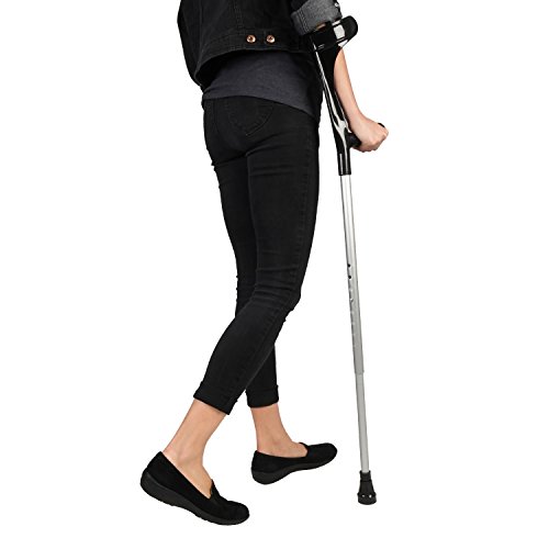 Aluminum Forearm Crutch for Seniors - Black