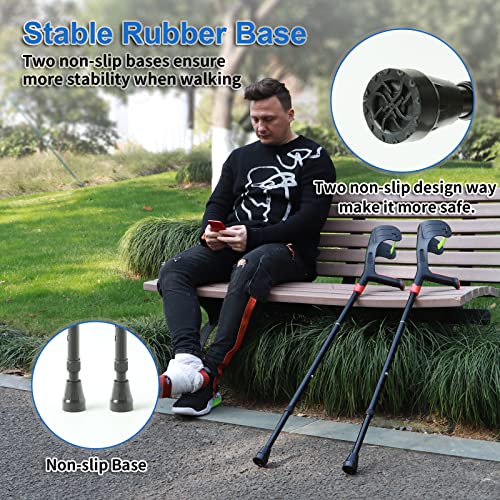 BigAlex Adjustable Forearm Crutches for Seniors (Blue)