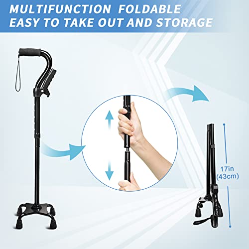 Foldable Walking Cane, Stable & Comfortable, Adjustable