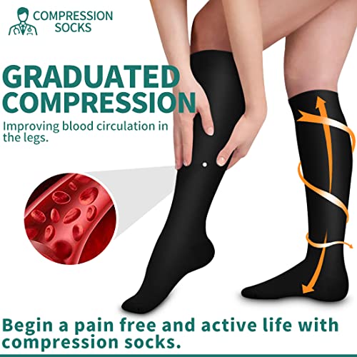 3 Pack Medical Compression Sock-Compression Sock for Women and Men-Best for Running,Nursing,Sports