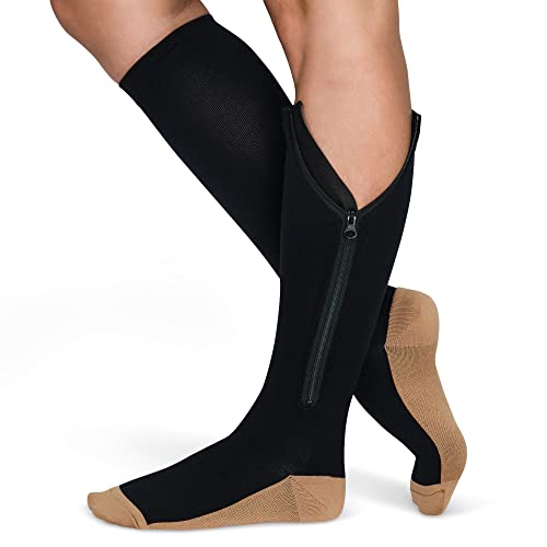 TheraMagic™ Zipper Compression Socks, 20-30mmHg, for Seniors