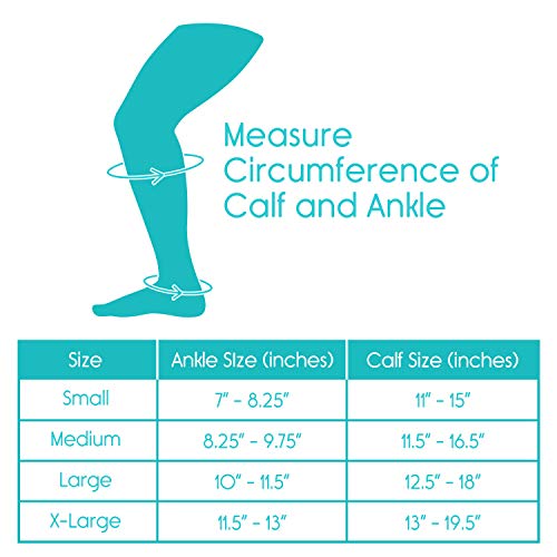 Vive Compression Stockings for Women , Men | 15 - 20 mmHg Medical Compression Support for Varicose Veins - Ultra Sheer TED Style Hose- Knee High for Swelling, Soreness, Maternity, Pregnancy, Nurses