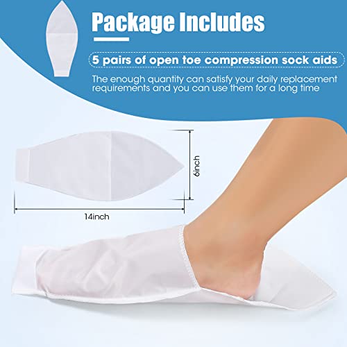 10 Pieces Easy Slide Open Toe Compression Sock Aid Slip Stocking Applicator Open Toe Compression Stockings for Assist Putting on for Elderly, Disabled, Pregnant Women or Men