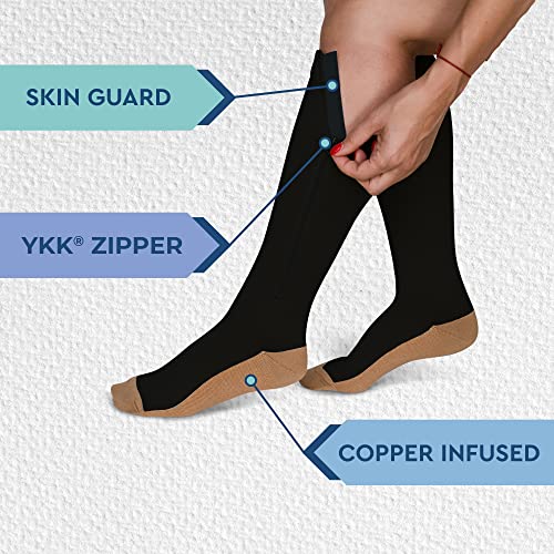 TheraMagic™ Zipper Compression Socks, 20-30mmHg, for Seniors