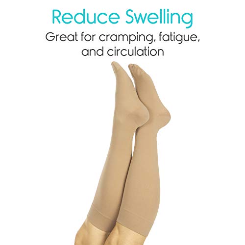 Vive Compression Stockings for Women , Men | 15 - 20 mmHg Medical Compression Support for Varicose Veins - Ultra Sheer TED Style Hose- Knee High for Swelling, Soreness, Maternity, Pregnancy, Nurses