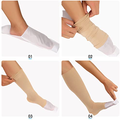 10 Pieces Easy Slide Open Toe Compression Sock Aid Slip Stocking Applicator Open Toe Compression Stockings for Assist Putting on for Elderly, Disabled, Pregnant Women or Men