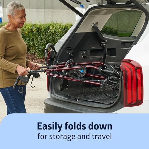 Medline Folding Rollator Walker: 8" Wheels, 350 lb Capacity