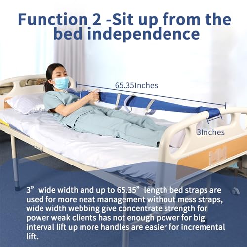 Ehucon Bed Ladder Assist,Pull Up Assist Ladder with Handle,Bed Rope Ladder for Seniors,Adaptive Bed Assistance Products,Mobility & Daily Living Aids for Elderly, Postoperative,Pregnant,etc. - 1 pcs