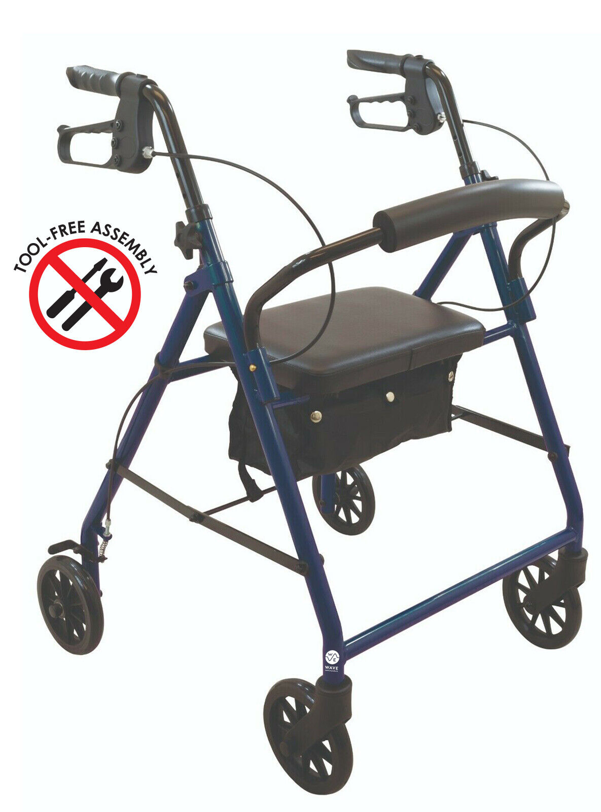 Foldable Lightweight Rollator Walker With Wheels and Seat