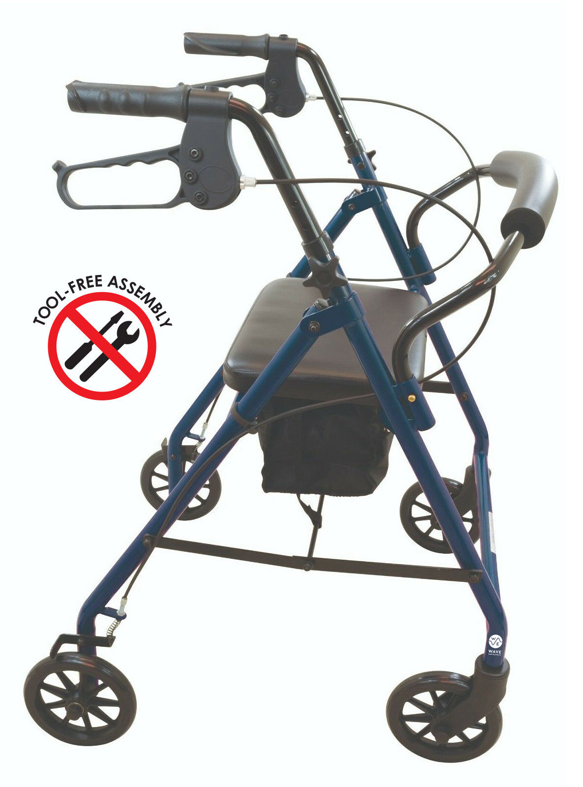 Foldable Lightweight Rollator Walker With Wheels and Seat