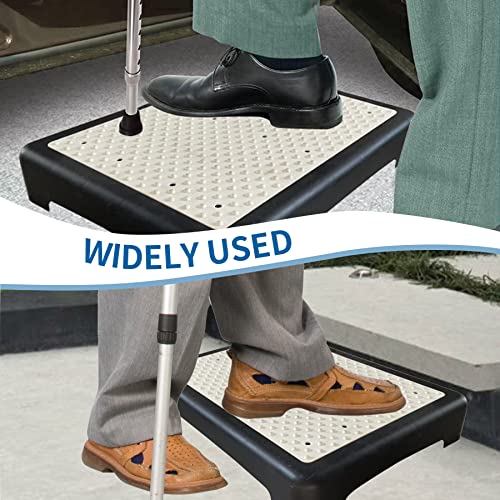 Half Step Stool for Elderly Disability Care Door Walking Anti Slip Mobility Aid Step Riser Light Weight but Sturdy Portable Step Platform for Stairs Bed Cars Shower Daily Assistance,Middle Size