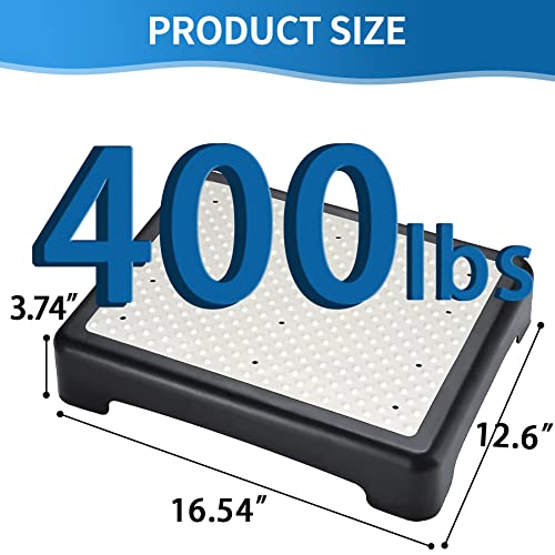 Half Step Stool for Elderly Disability Care Door Walking Anti Slip Mobility Aid Step Riser Light Weight but Sturdy Portable Step Platform for Stairs Bed Cars Shower Daily Assistance,Middle Size