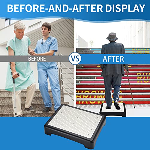Half Step Stool for Elderly Disability Care Door Walking Anti Slip Mobility Aid Step Riser Light Weight but Sturdy Portable Step Platform for Stairs Bed Cars Shower Daily Assistance,Middle Size