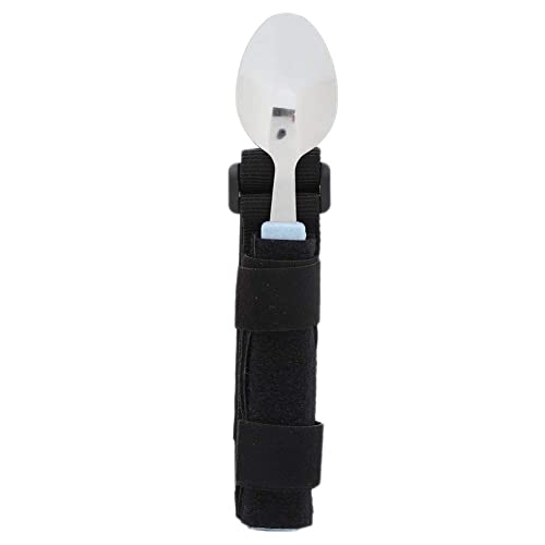 Adaptive Spoon, Universal Adjustable Hand Cuff Utensil Holder Strap Adaptive Utensils Daily Living Aid for Elderly, Hand Tremors, Arthritis, Parkinson’s, Disability Gifts