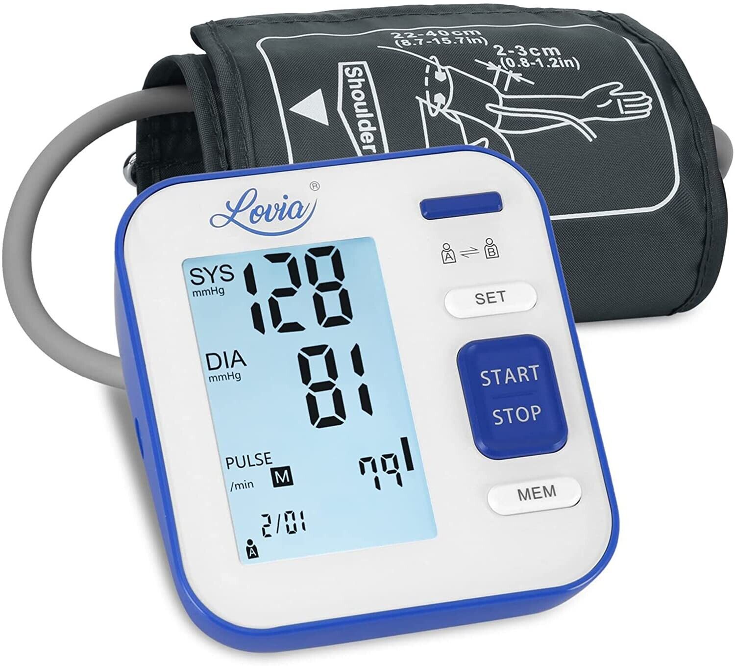 Blood Pressure Monitor Automatic Arm Digital BP Cuff Pulse Heart Rate Machine