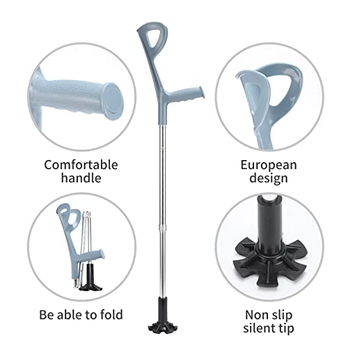 Foldable Ergonomic Forearm Crutch for Elderly