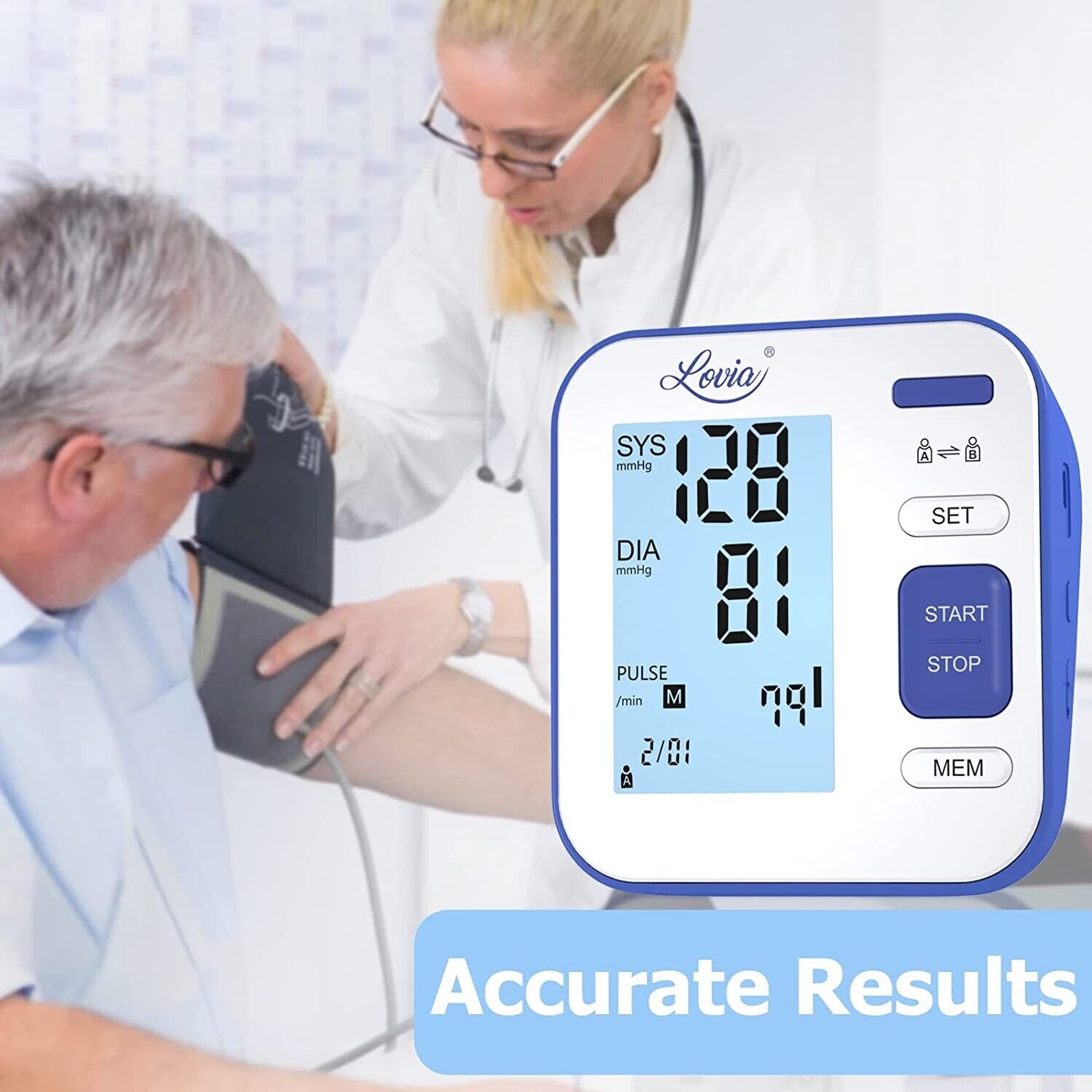 Blood Pressure Monitor Automatic Arm Digital BP Cuff Pulse Heart Rate Machine