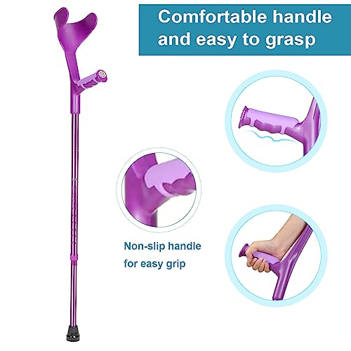 Purple Folding Forearm Crutch for Seniors