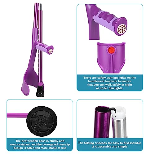 Purple Folding Forearm Crutch for Seniors