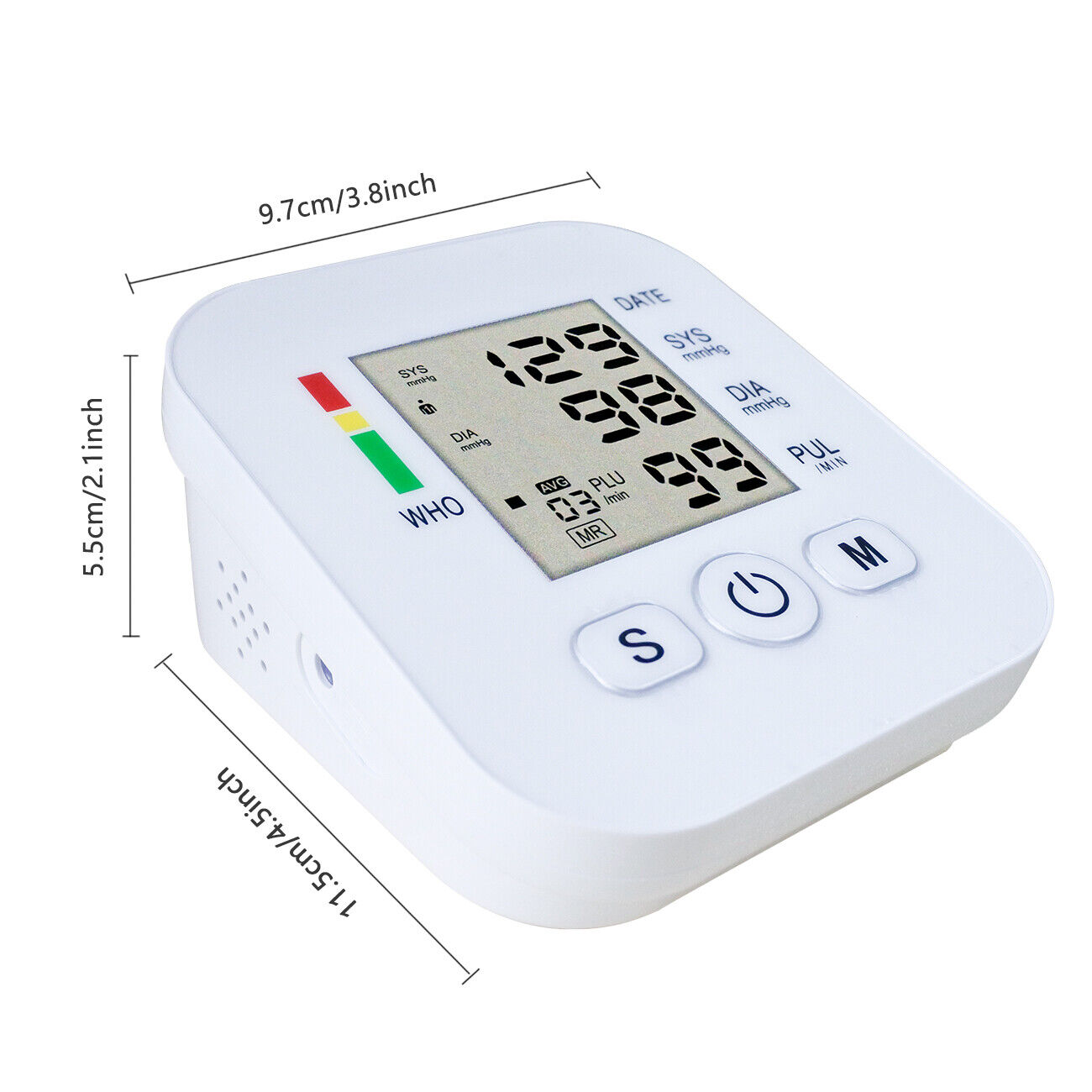Digital Arm Blood Pressure Monitor Voice Reading BP Cuff Meter Tester Machine